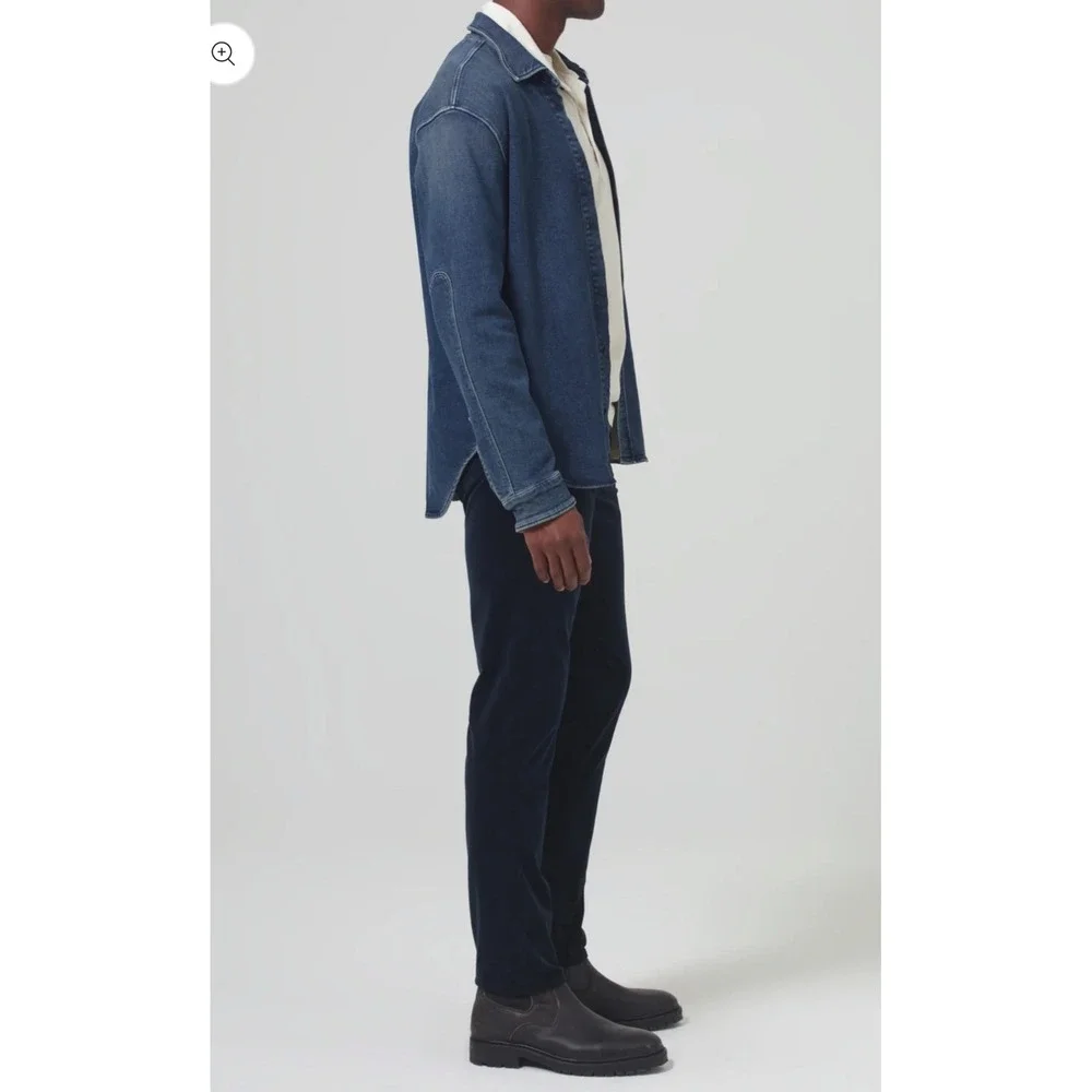 Citizens of Humanity Mens Velvet Pants Size 31 London Tapered Slim Fit Navy Dark